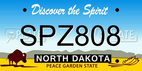 SPZ808 North Dakota License Plate