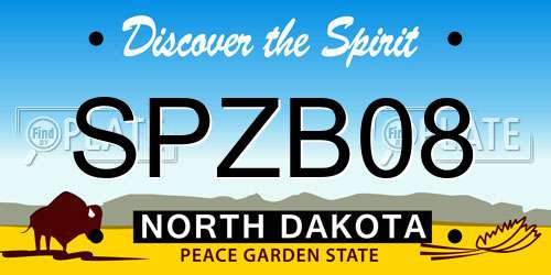 SPZB08 North Dakota License Plate