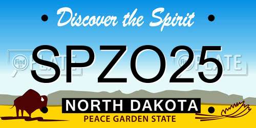 SPZO25 North Dakota License Plate