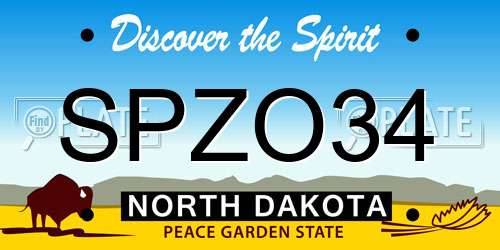 SPZO34 North Dakota License Plate