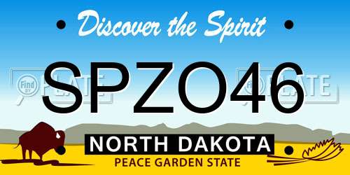 SPZO46 North Dakota License Plate
