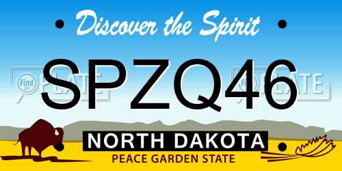 SPZQ46 North Dakota License Plate