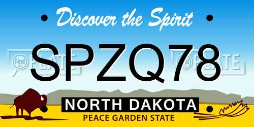 SPZQ78 North Dakota License Plate
