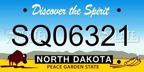 SQ06321 North Dakota License Plate