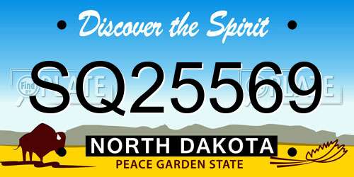 SQ25569 North Dakota License Plate