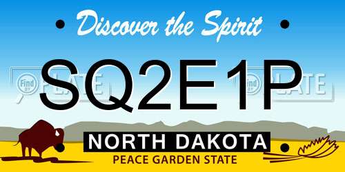 SQ2E1P North Dakota License Plate