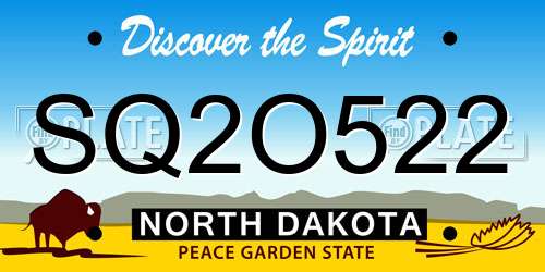SQ2O522 North Dakota License Plate