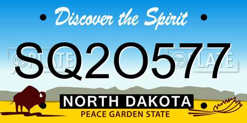 SQ2O577 North Dakota License Plate