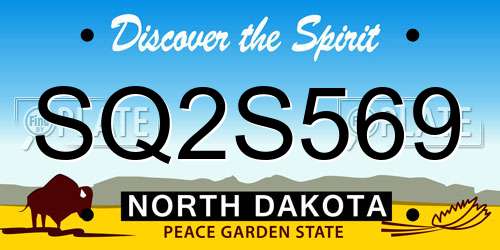 SQ2S569 North Dakota License Plate
