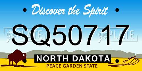 SQ50717 North Dakota License Plate