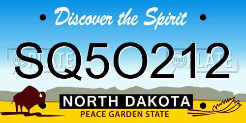 SQ5O212 North Dakota License Plate