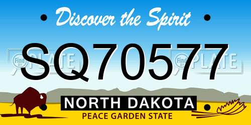 SQ70577 North Dakota License Plate