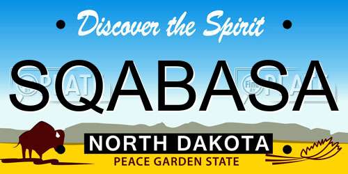 SQABASA North Dakota License Plate