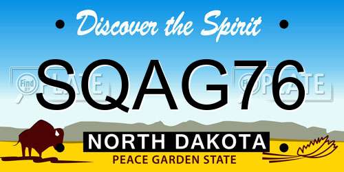 SQAG76 North Dakota License Plate