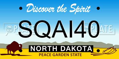 SQAI40 North Dakota License Plate