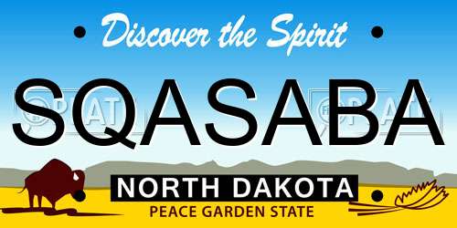 SQASABA North Dakota License Plate