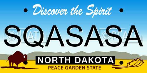 SQASASA North Dakota License Plate