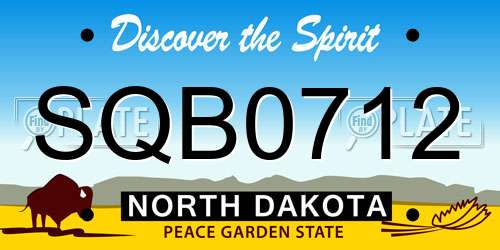 SQB0712 North Dakota License Plate