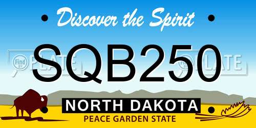 SQB250 North Dakota License Plate