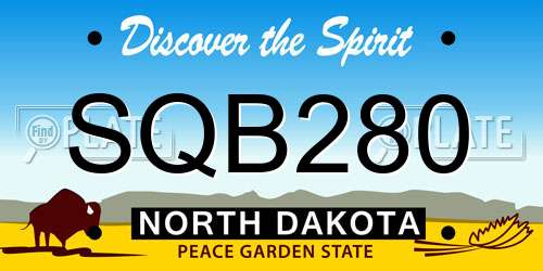 SQB280 North Dakota License Plate