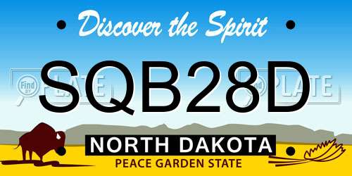 SQB28D North Dakota License Plate