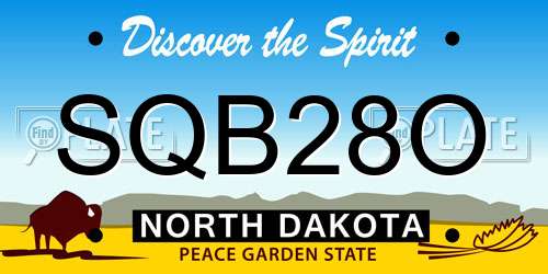 SQB28O North Dakota License Plate
