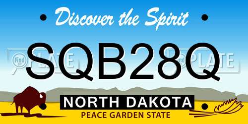 SQB28Q North Dakota License Plate