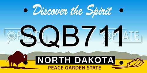 SQB711 North Dakota License Plate