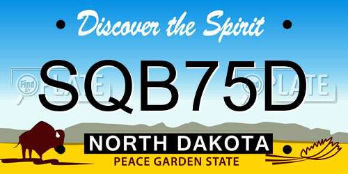 SQB75D North Dakota License Plate