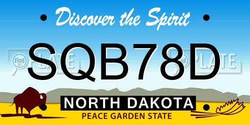 SQB78D North Dakota License Plate