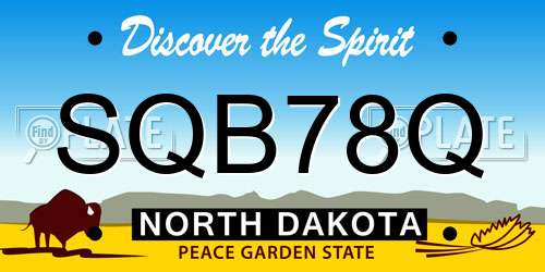 SQB78Q North Dakota License Plate