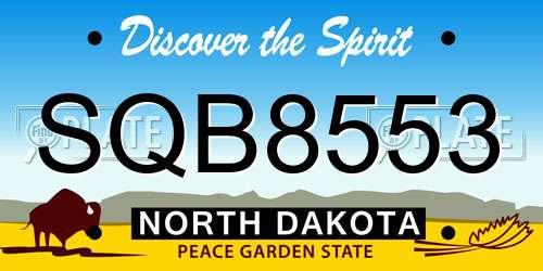SQB8553 North Dakota License Plate