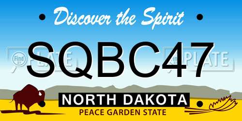 SQBC47 North Dakota License Plate