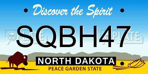 SQBH47 North Dakota License Plate