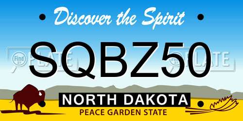 SQBZ50 North Dakota License Plate