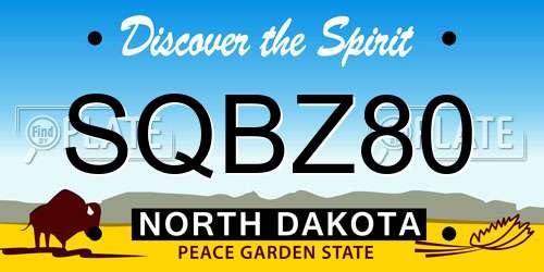 SQBZ80 North Dakota License Plate