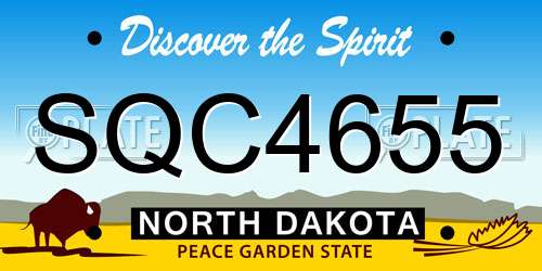 SQC4655 North Dakota License Plate