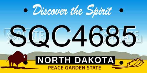 SQC4685 North Dakota License Plate