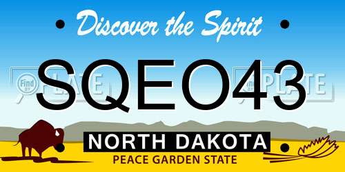SQEO43 North Dakota License Plate