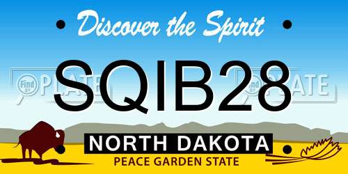 SQIB28 North Dakota License Plate