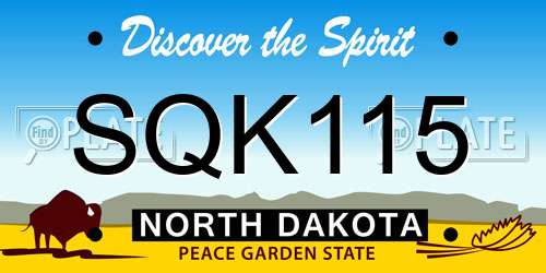 SQK115 North Dakota License Plate