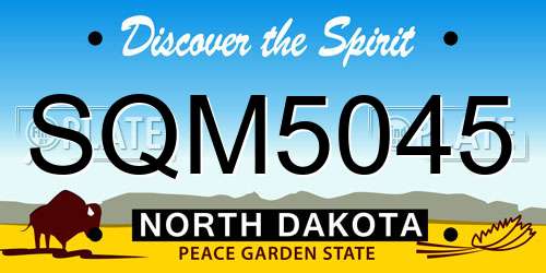 SQM5045 North Dakota License Plate
