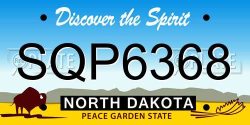 SQP6368 North Dakota License Plate