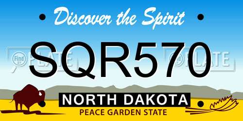 SQR570 North Dakota License Plate