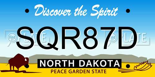 SQR87D North Dakota License Plate
