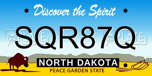 SQR87Q North Dakota License Plate