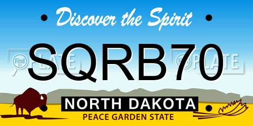 SQRB70 North Dakota License Plate