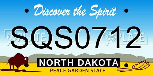 SQS0712 North Dakota License Plate