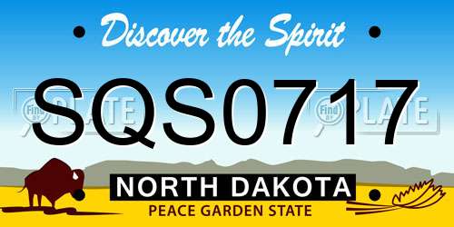 SQS0717 North Dakota License Plate