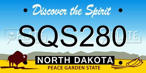SQS280 North Dakota License Plate